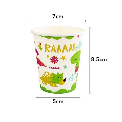 Set 10 Pahare Petrecere, Klevo, Colectia Dino Park, 8.5 x 7 x 5 cm, din Carton, Multicolor
