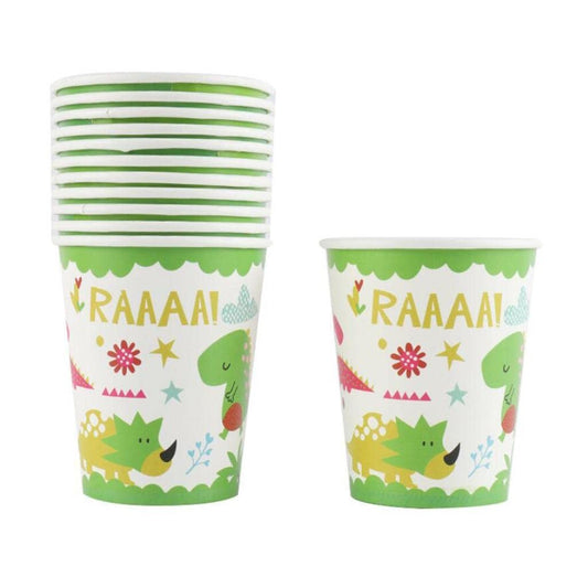 Set 10 Pahare Petrecere, Klevo, Colectia Dino Park, 8.5 x 7 x 5 cm, din Carton, Multicolor