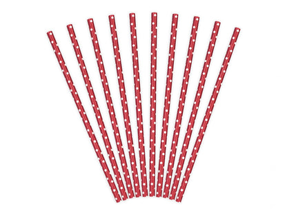 Set 10 paie din hârtie, roșu, 19.5cm
