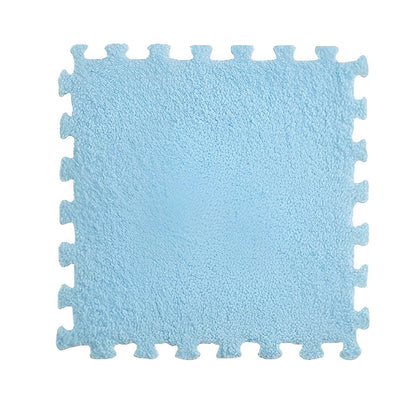 Set 10 Piese Covor tip Puzzle, Klevo, Spuma EVA, Pufos, 30 x 30 x 1 cm, Baby Blue