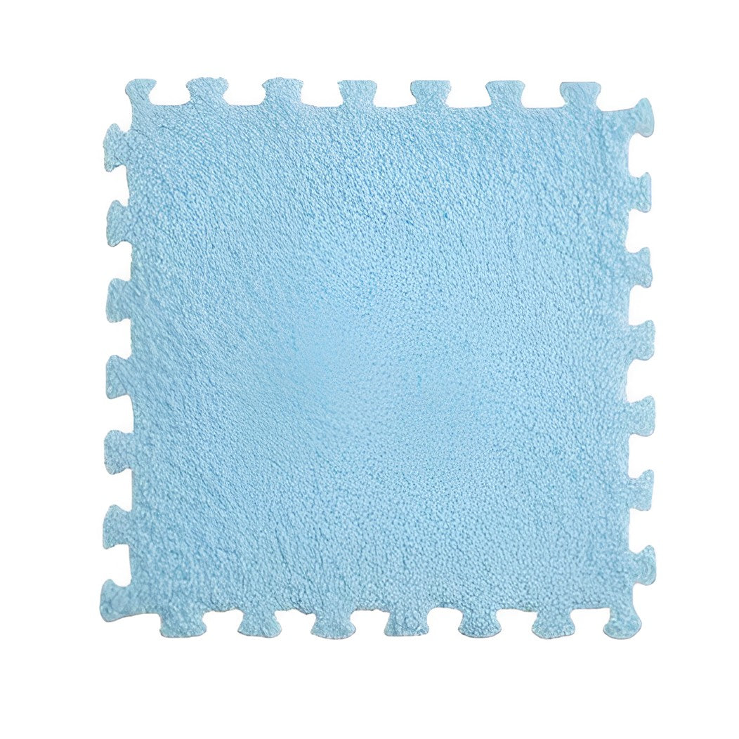 Set 10 Piese Covor tip Puzzle, Klevo, Spuma EVA, Pufos, 30 x 30 x 1 cm, Baby Blue