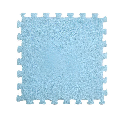 Set 10 Piese Covor tip Puzzle, Klevo, Spuma EVA, Pufos, 30 x 30 x 1 cm, Baby Blue