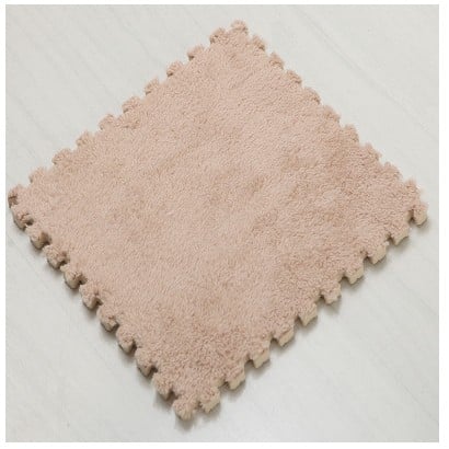 Set 10 Piese Covor tip Puzzle, Klevo, Spuma EVA, Pufos, 30 x 30 x 1 cm, Crem