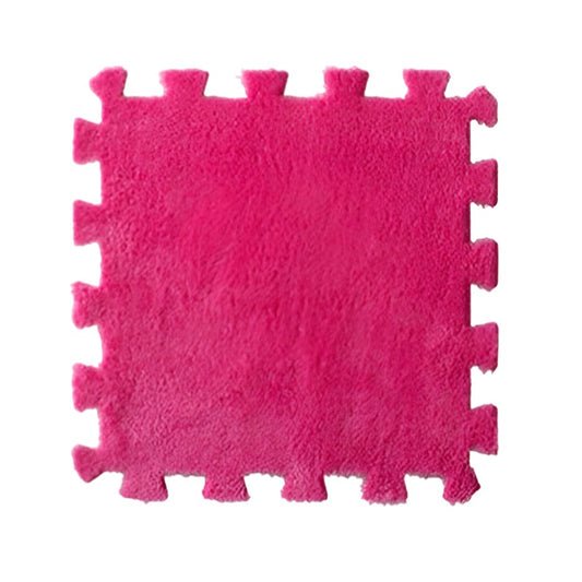 Set 10 Piese Covor tip Puzzle, Klevo, Spuma EVA, Pufos, 30 x 30 x 1 cm, Roz