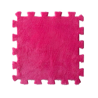 Set 10 Piese Covor tip Puzzle, Klevo, Spuma EVA, Pufos, 30 x 30 x 1 cm, Roz