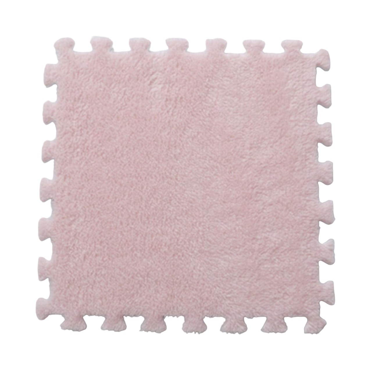 Set 10 Piese Covor tip Puzzle, Klevo, Spuma EVA, Pufos, 30 x 30 x 1 cm, Roz Pudrat