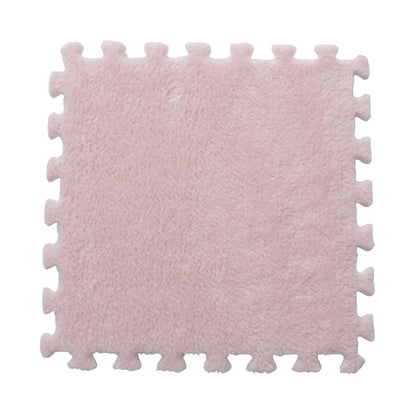 Set 10 Piese Covor tip Puzzle, Klevo, Spuma EVA, Pufos, 30 x 30 x 1 cm, Roz Pudrat