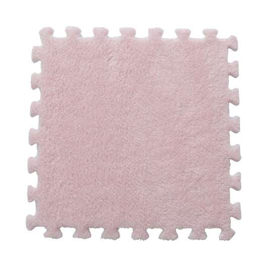 Set 10 Piese Covor tip Puzzle, Klevo, Spuma EVA, Pufos, 30 x 30 x 1 cm, Roz Pudrat