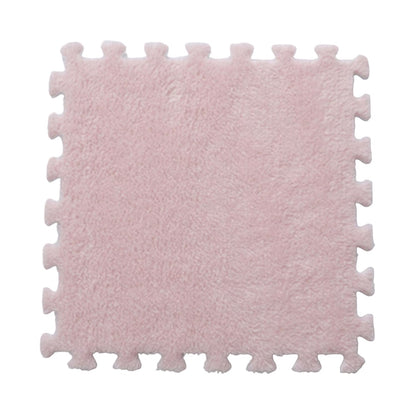 Set 10 Piese Covor tip Puzzle, Klevo, Spuma EVA, Pufos, 30 x 30 x 1 cm, Roz Pudrat