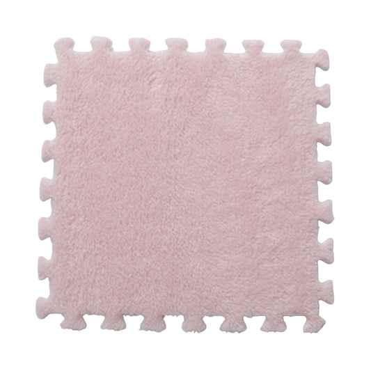 Set 10 Piese Covor tip Puzzle, Klevo, Spuma EVA, Pufos, 30 x 30 x 1 cm, Roz Pudrat