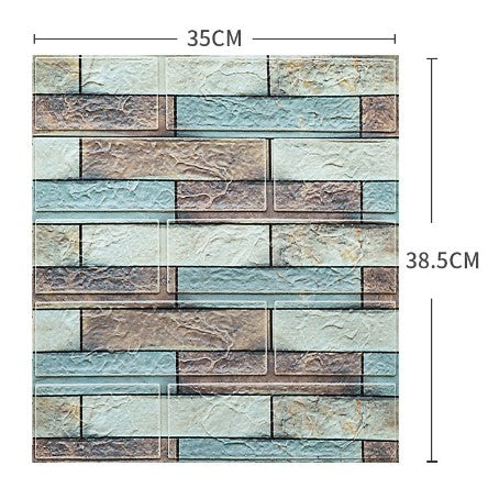 Set 10 Placi Tapet 3D Klevo,  35 x 38 cm, 3 mm, 1.33 mp, Multicolor