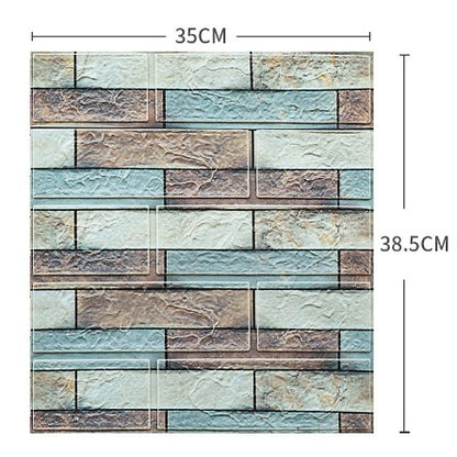 Set 10 Placi Tapet 3D Klevo,  35 x 38 cm, 3 mm, 1.33 mp, Multicolor