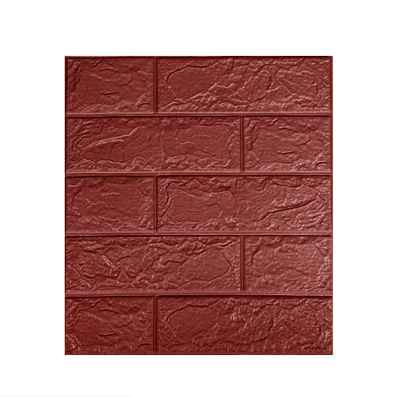 Set 10 Placi Tapet 3D, Klevo, 35 x 38 cm, Grosime 3 mm, din Polietilena, Model Caramida, Suprafata acoperita 1.33 mp, Maro