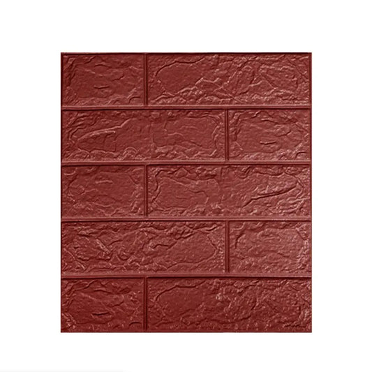 Set 10 Placi Tapet 3D, Klevo, 35 x 38 cm, Grosime 3 mm, din Polietilena, Model Caramida, Suprafata acoperita 1.33 mp, Maro