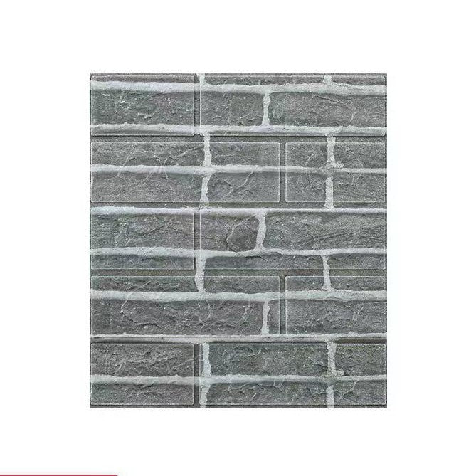 Set 10 Placi Tapet 3D, Klevo, 35 x 38 cm, Grosime 3 mm, din Polietilena, Model Caramida, Suprafata acoperita 1.33 mp, Gri