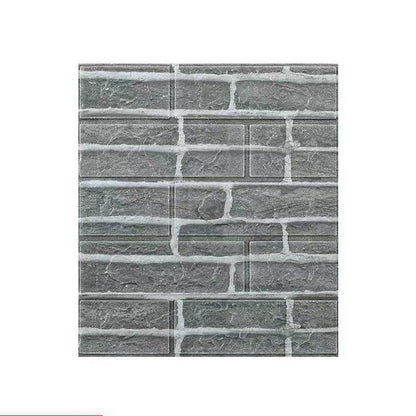 Set 10 Placi Tapet 3D, Klevo, 35 x 38 cm, Grosime 3 mm, din Polietilena, Model Caramida, Suprafata acoperita 1.33 mp, Gri