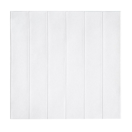 Set 10 Placi Tapet 3D, Klevo, 70 x 70 cm, Grosime 3 mm, din Rasina, Tip Placi de Lemn, Suprafata Acoperita 4.9 mp, Alb
