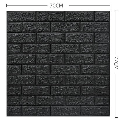 Set 10 Placi Tapet 3D, Klevo, 70 x 77 cm, Grosime 3 mm, din Polietilena, Model Caramida, Suprafata acoperita 5.3 mp, Gri Antracit