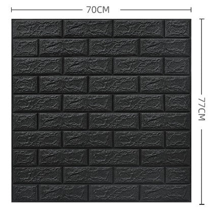 Set 10 Placi Tapet 3D, Klevo, 70 x 77 cm, Grosime 3 mm, din Polietilena, Model Caramida, Suprafata acoperita 5.3 mp, Gri Antracit