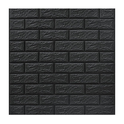 Set 10 Placi Tapet 3D, Klevo, 70 x 77 cm, Grosime 3 mm, din Polietilena, Model Caramida, Suprafata acoperita 5.3 mp, Gri Antracit