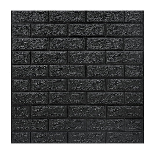 Set 10 Placi Tapet 3D, Klevo, 70 x 77 cm, Grosime 3 mm, din Polietilena, Model Caramida, Suprafata acoperita 5.3 mp, Gri Antracit