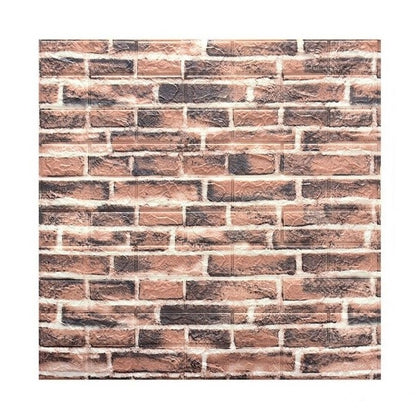 Set 10 Placi Tapet 3D, Klevo, 70 x 77 cm, Grosime 3 mm, din Polietilena, Model Caramida, Suprafata acoperita 5.3 mp, Caramida Rosie