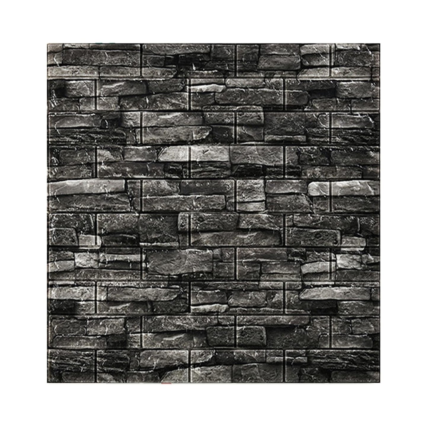 Set 10 Placi Tapet 3D, Klevo, 70 x 77 cm, Grosime 3 mm, din Polietilena, Model Caramida, Suprafata acoperita 5.3 mp, Gri Inchis