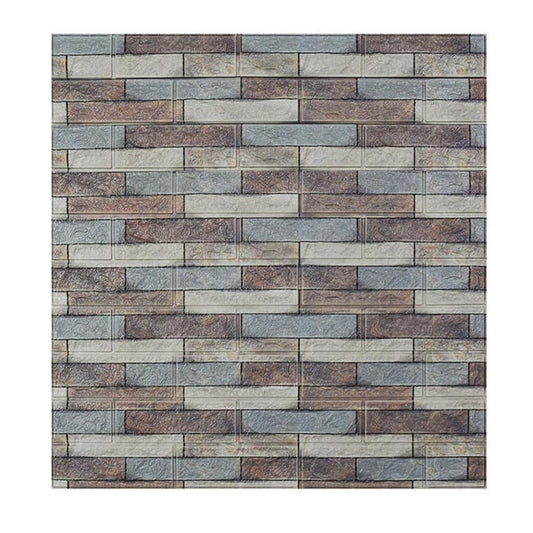Set 10 Placi Tapet 3D, Klevo, 70 x 77 cm, Grosime 3 mm, din Polietilena, Model Caramida, Suprafata acoperita 5.3 mp, Piatra Colorata