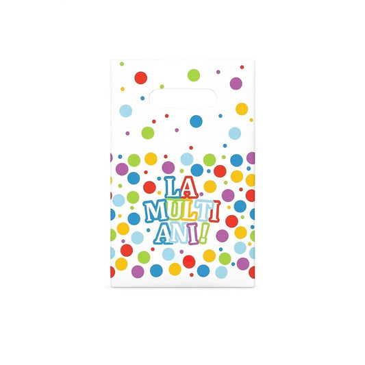 Set 10 Pungi de Cadou, Klevo, Colectia LA MULTI ANI, 16.5 x 25 cm, din Plastic, Multicolor