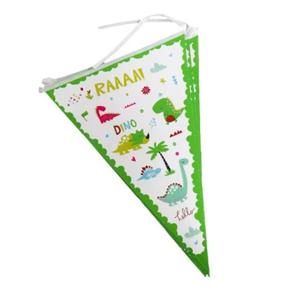 Set 10 Stegulete Tip Banner, Klevo, Colectia Dino Park, 28.5 x 20 cm, din Hartie Cretata, Multicolor