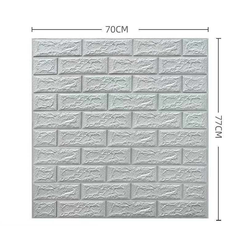 Set 10 Placi de Tapet, Klevo, Autoadezive, 70 x 77 cm, 3.5 mm Grosime, Suprafata Acoperita 5.3 mp, din PVC, Model Caramida, Gri