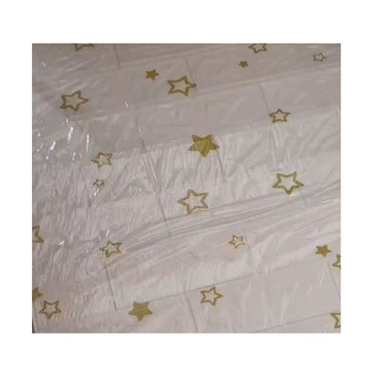 Set 10 Placi de Tapet, Klevo, Autoadezive, 70 x 77 cm, Suprafata Acoperita 5.3 mp, din PVC, Model Stelute Aurii, Alb
