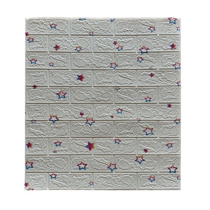 Set 10 Placi de Tapet, Klevo, Autoadezive, 70 x 77 cm, Suprafata Acoperita 5.3 mp, din PVC, Model Stelute Curcubeu, Alb