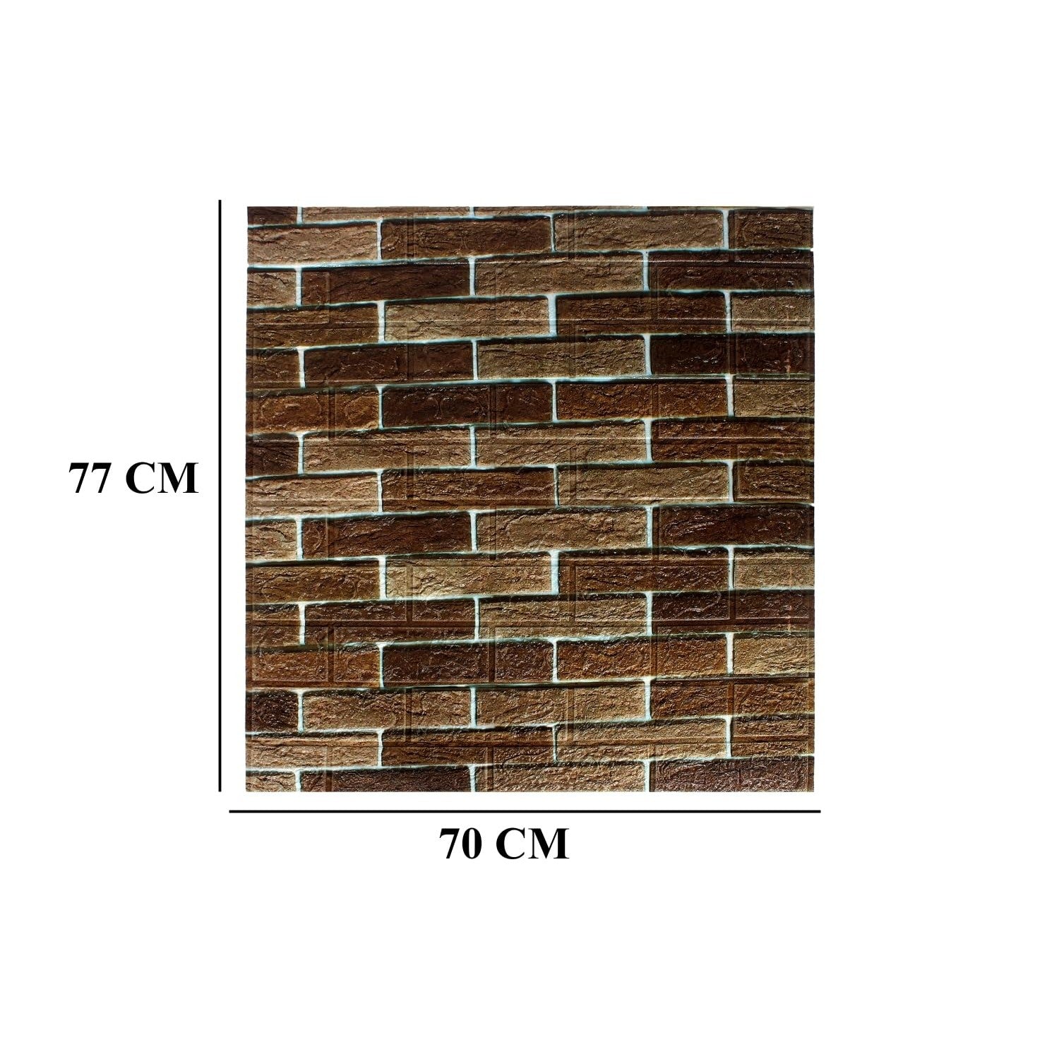 Set 10 Placi de Tapet, Klevo, Autoadezive, 70 x 77 cm, 2.5 mm Grosime, Suprafata Acoperita 5.3 mp, din PVC, Model Caramida, Maro