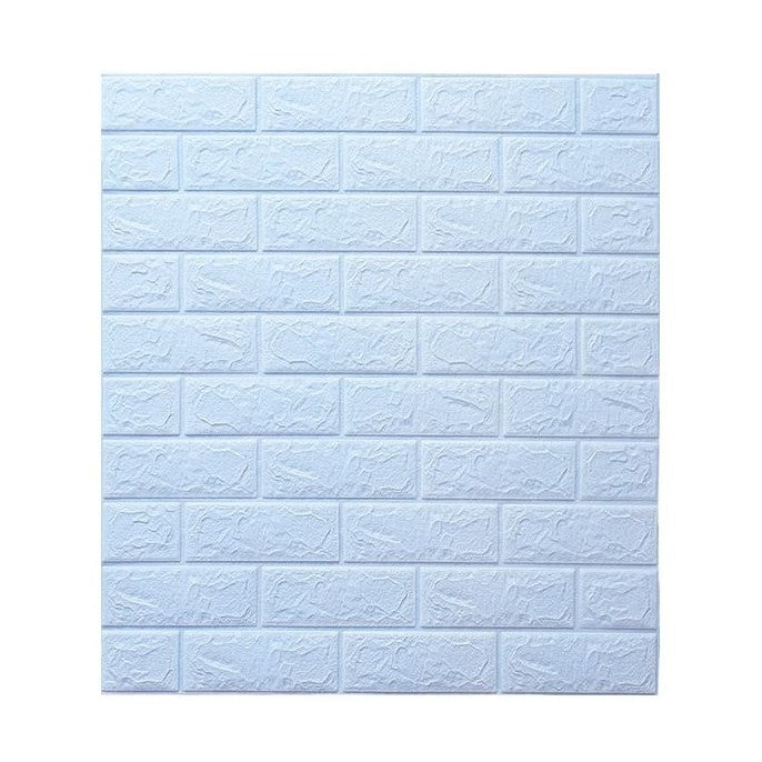 Set 10 Placi de Tapet, Klevo, Autoadezive, 70 x 77 cm, 3.5 mm Grosime, Suprafata Acoperita 5.3 mp, din PVC, Model Caramida, Albastru Deschis
