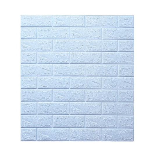 Set 10 Placi de Tapet, Klevo, Autoadezive, 70 x 77 cm, 3.5 mm Grosime, Suprafata Acoperita 5.3 mp, din PVC, Model Caramida, Albastru Deschis