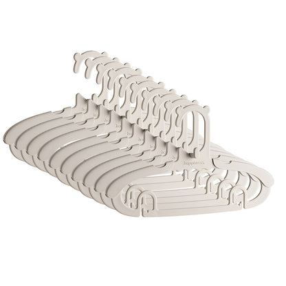 Set 10 Umerase pentru Copii, Klevo, Potrivite pentru Uscarea si Depozitarea Hainelor de Bebelusi, 28x16.7 cm, Crem