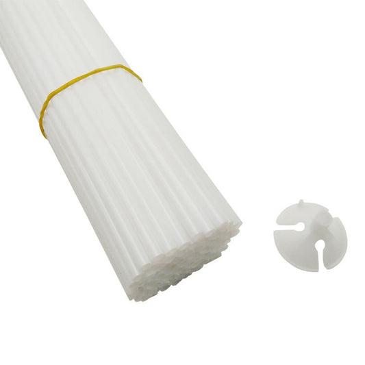 Set 100 Bete cu Rozete pentru Baloane, Klevo, Suporturi de plastic, Usor de instalat, Reutilizabil, Pentru aniversare, Nunta, Ziua de Nastere, Decor, 40 cm, Transparente