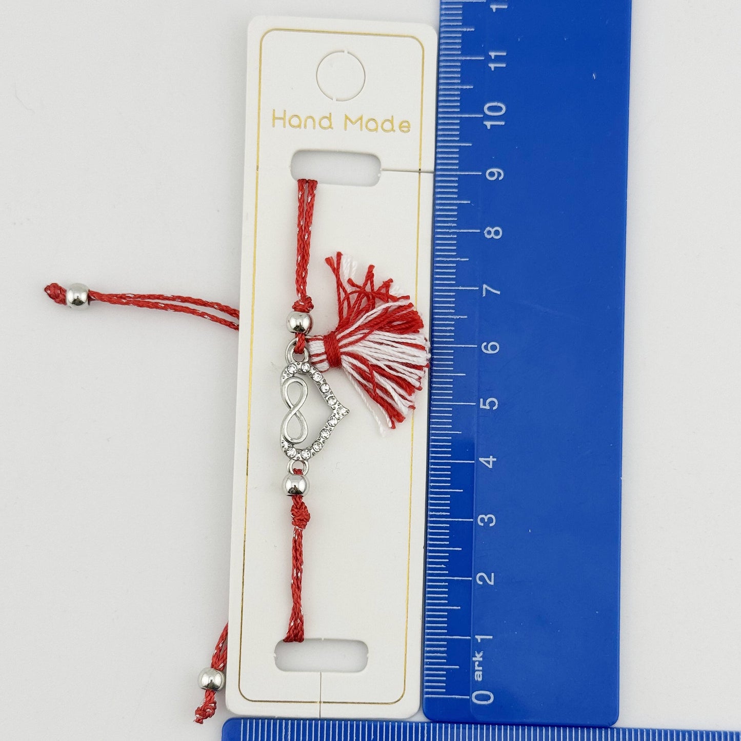 Ambalaje de Carton pentru Bratari, Klevo, Set 100 Bucati, Cartonase Suport Bratara, Model Hand Made, 11,5 x 3 cm, Alb