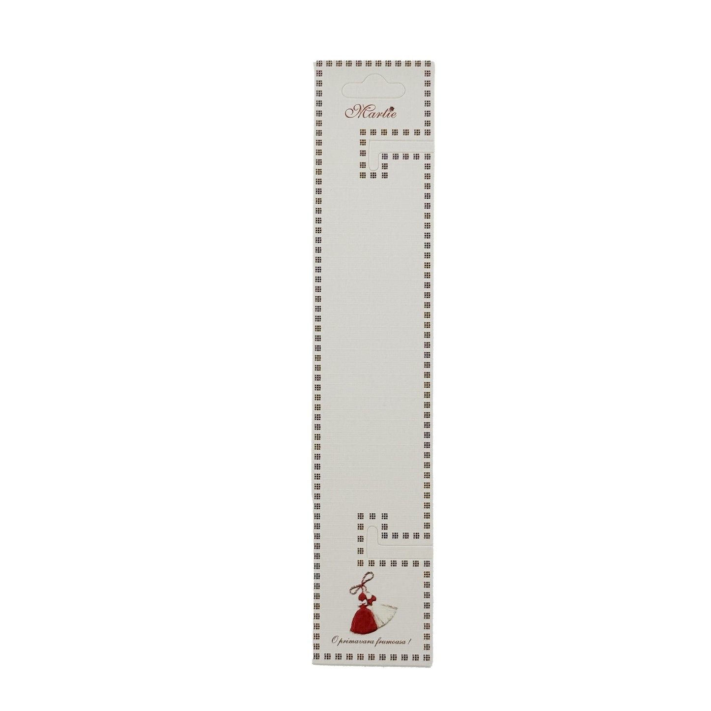 Set 100 Buc Cartonase pentru Bratara Martisor, Klevo, Model Martisor, 15 x 3 cm, Design Traditional de Primavara, Carton Rezistent