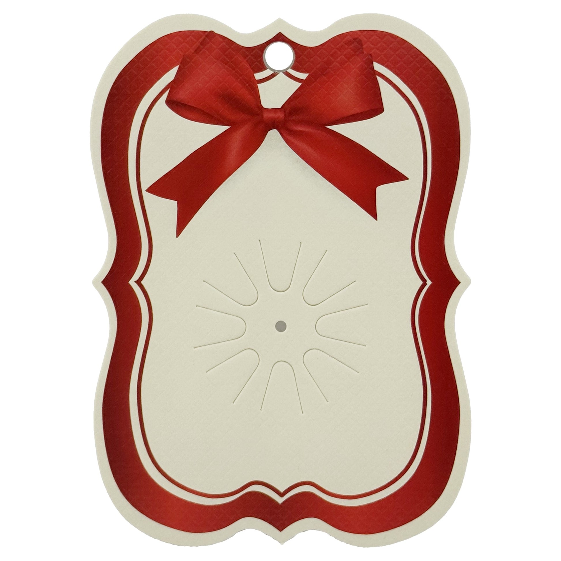 Cartonase Ambalaj pentru Martisor, Klevo, Set 100 buc, Model Printat cu Fundita, 10 x 7 cm, Rosu/Cream