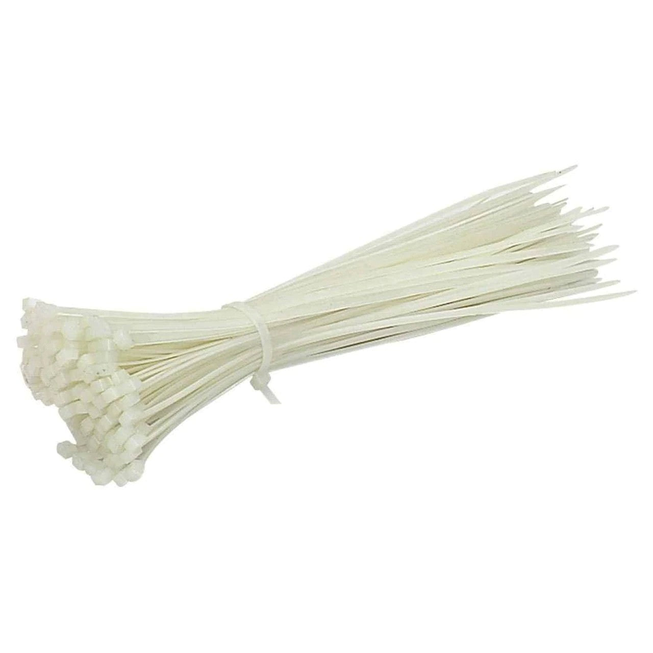 Set 100 Buc Soricei - Coliere de plastic, 100 mm x 3 mm, poliamida, Alb, Klevo
