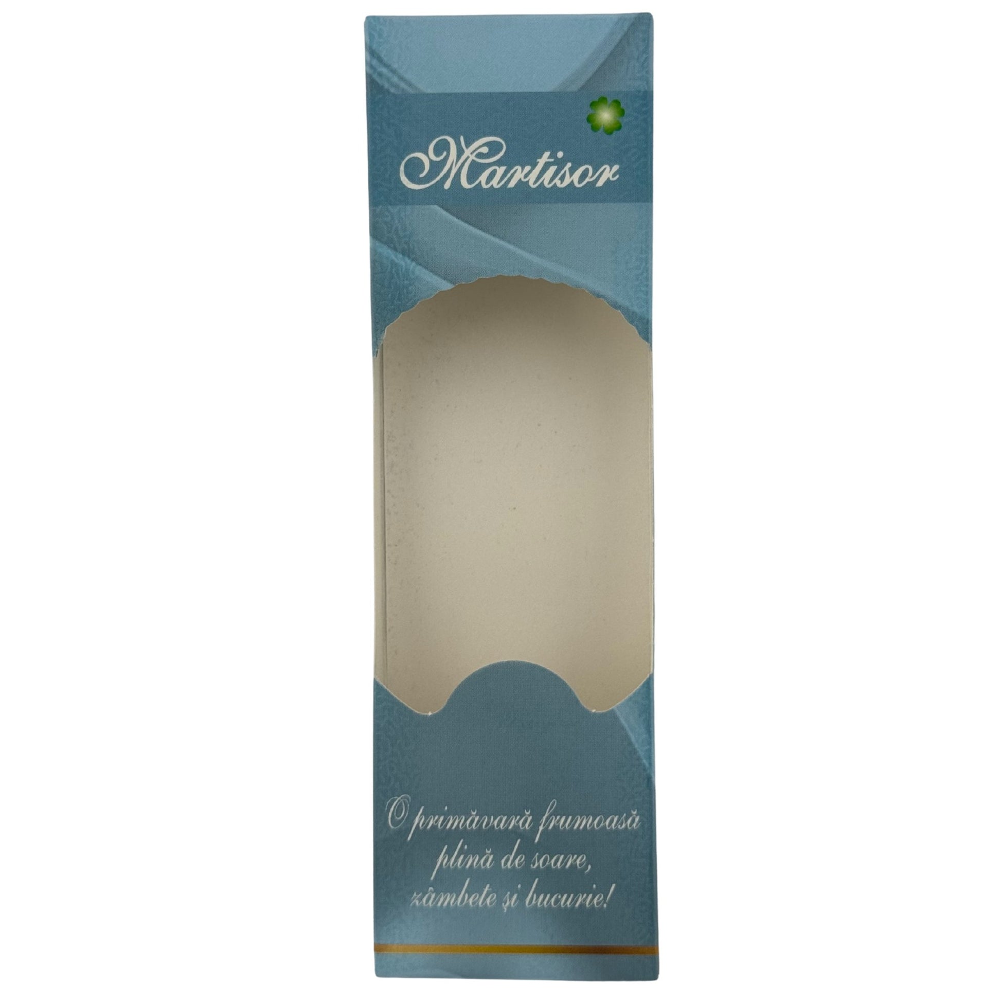 Set 100 Bucati Ambalaje de Carton pentru Martisoare, Klevo, Cutii Brosa, Model Primavara, Albastru
