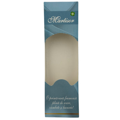 Set 100 Bucati Ambalaje de Carton pentru Martisoare, Klevo, Cutii Brosa, Model Primavara, Albastru
