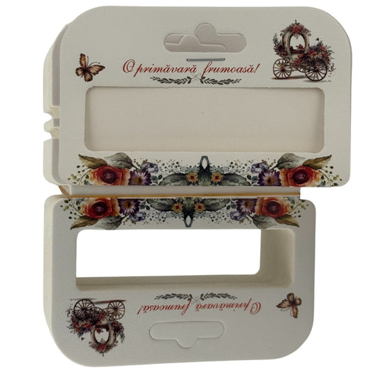 Set 100 Bucati Ambalaje de Carton pentru Martisor, Klevo, Cutii Bratara, Model Caleasca