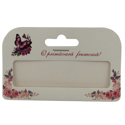 Set 100 Bucati Ambalaje de Carton pentru Martisor, Klevo, Cutii Bratara, Model Fluturi Mov