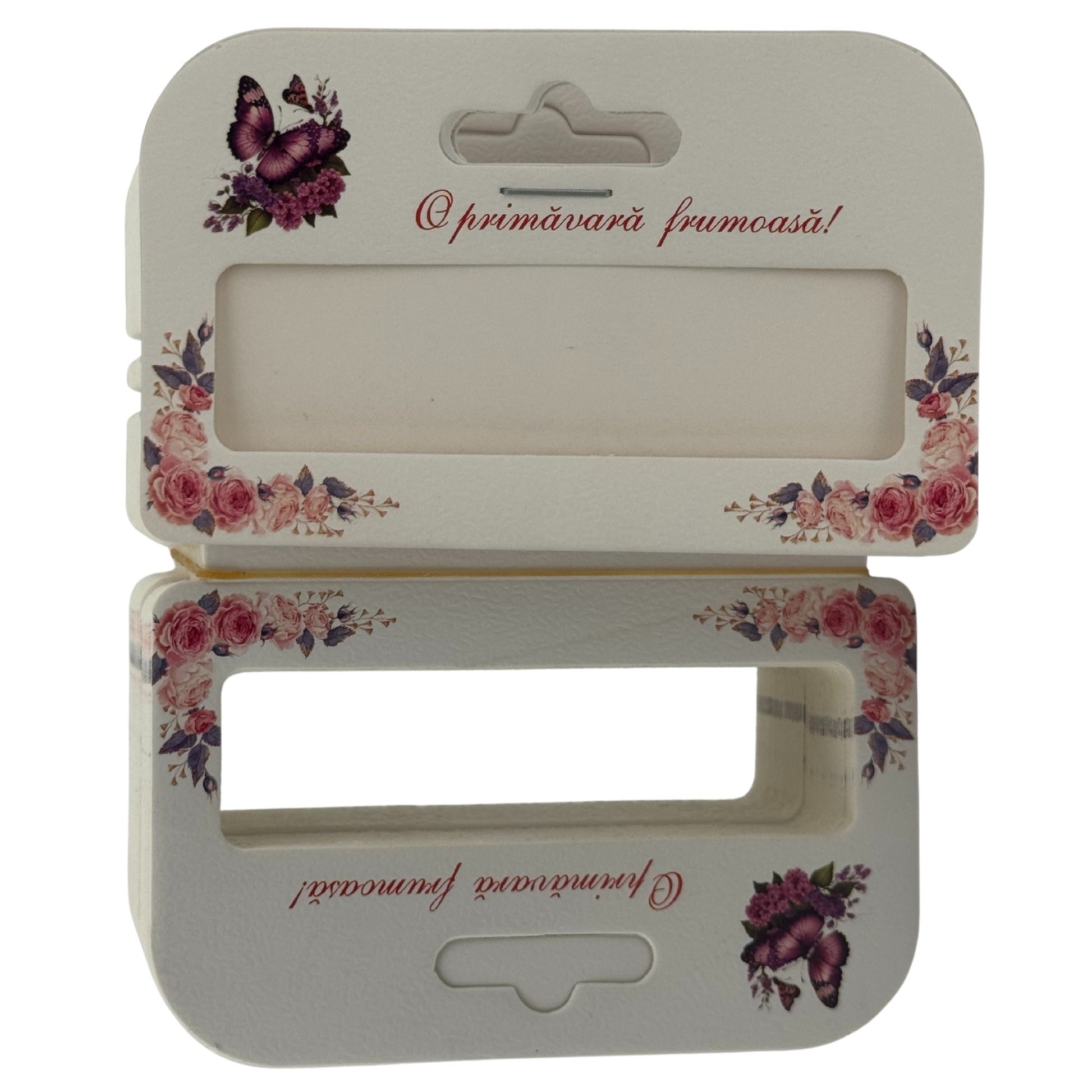 Set 100 Bucati Ambalaje de Carton pentru Martisor, Klevo, Cutii Bratara, Model Fluturi Mov
