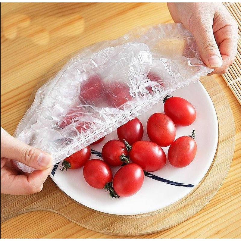 Set 100 Folie de Protectie Elastica pentru Alimente si Boluri Klevo, material plastic, prospetime, diametrul 12 - 40 cm