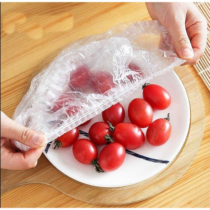 Set 100 Folie de Protectie Elastica pentru Alimente si Boluri Klevo, material plastic, prospetime, diametrul 12 - 40 cm