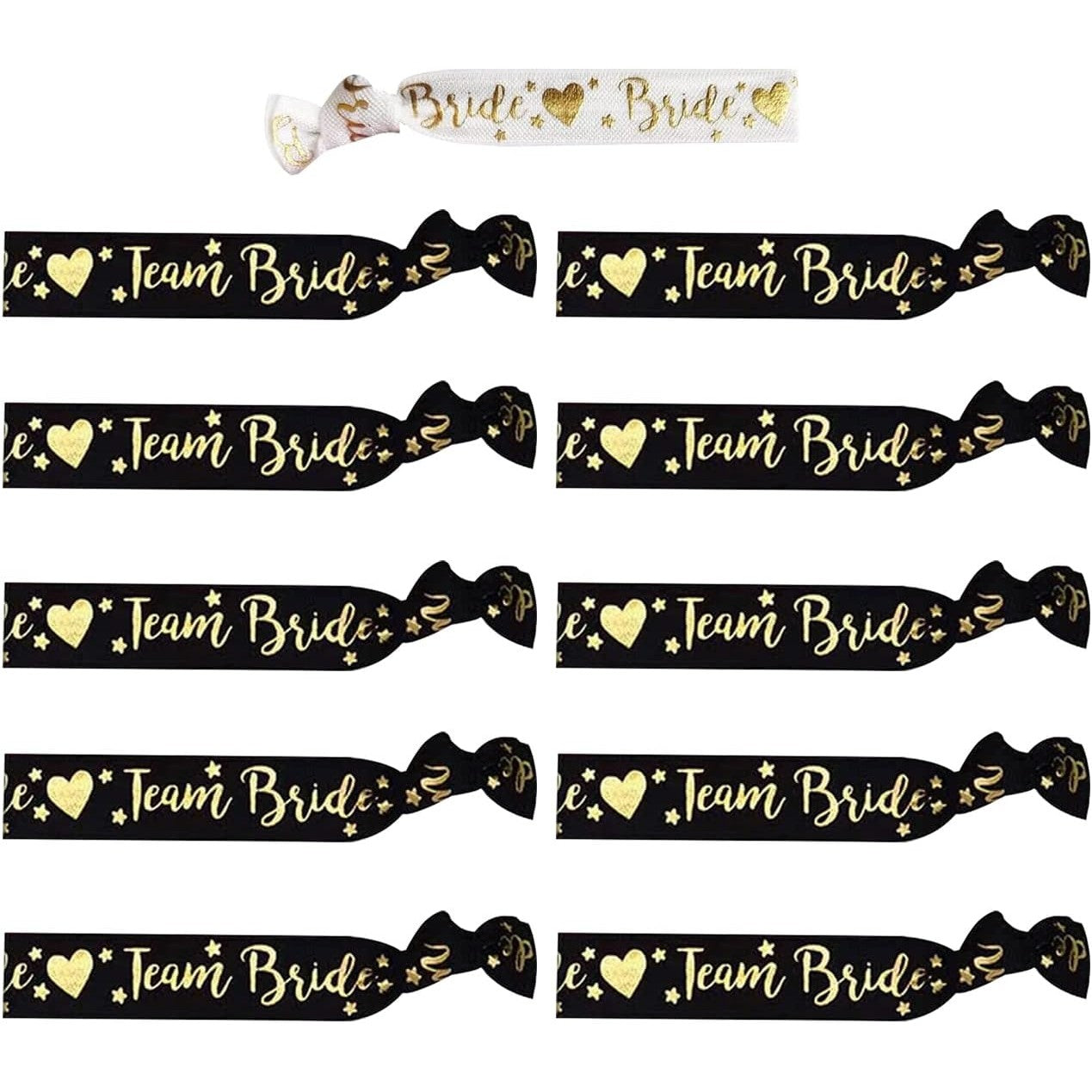 Set 11 Bratari, Klevo, pentru Petrecerea Burlacitelor, din Panza, Marime Universala, Alb/Negru